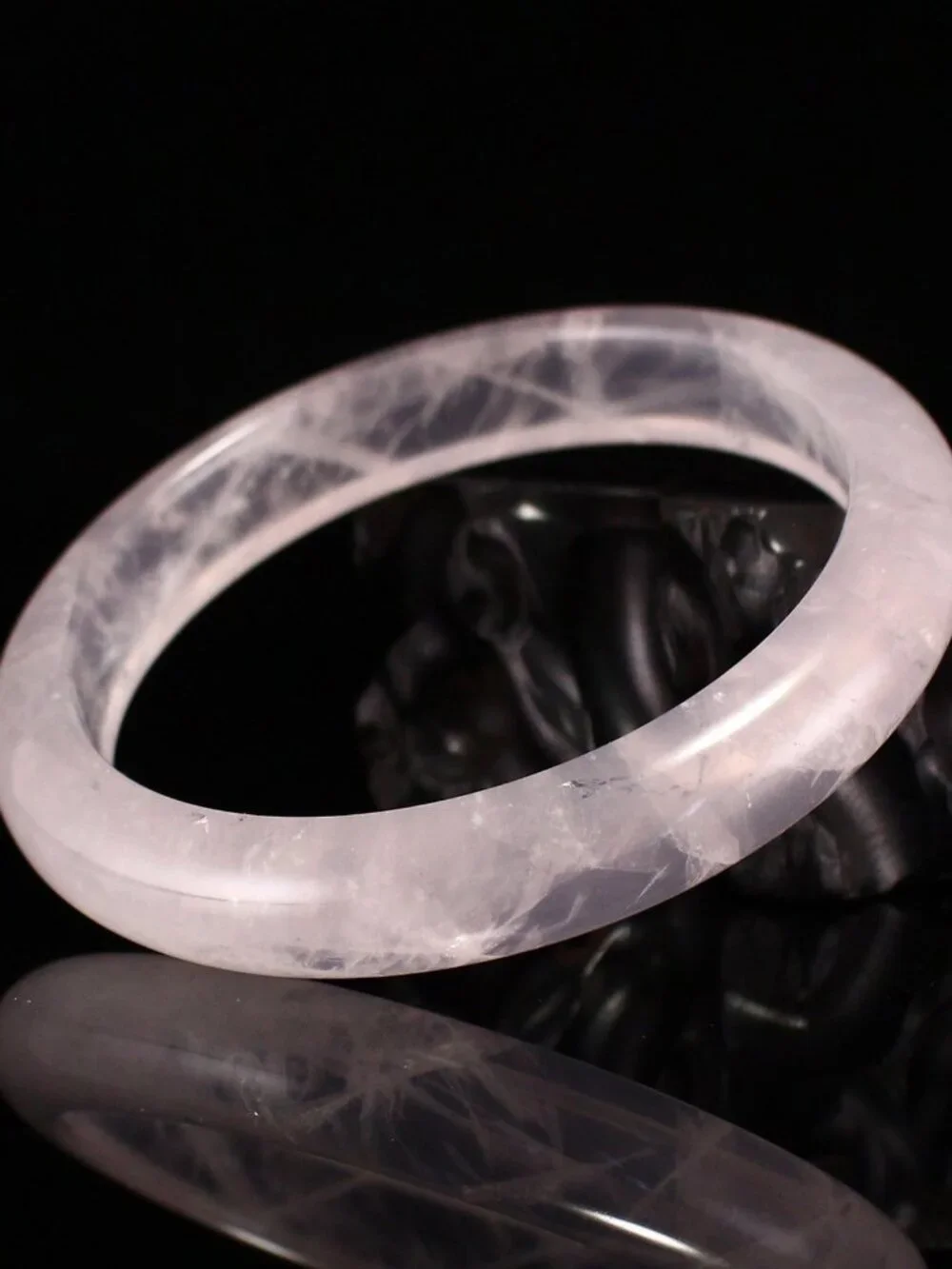 Natural Rose Quartz Bangle 44.96g 60mm ID Mozambique Pink Gemstone Crystal Cert